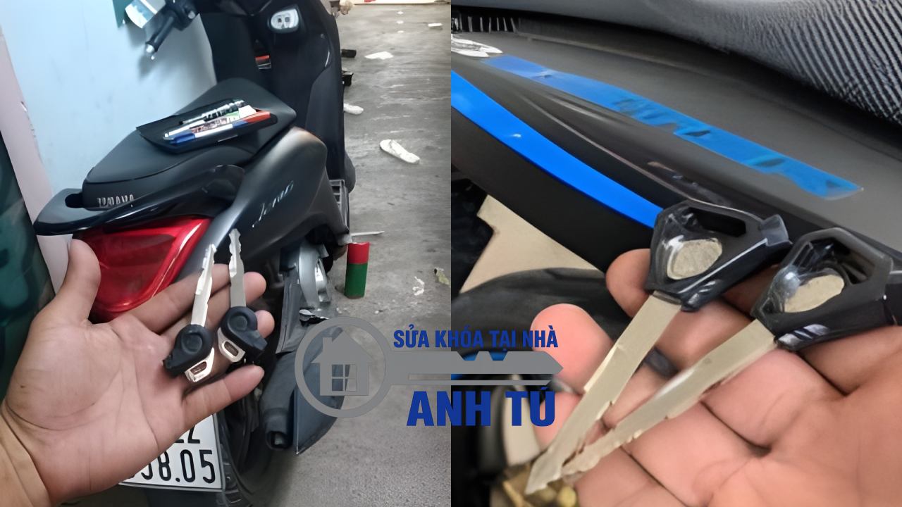 Chìa khóa xe máy bị mòn gây khó xoay ổ khóa