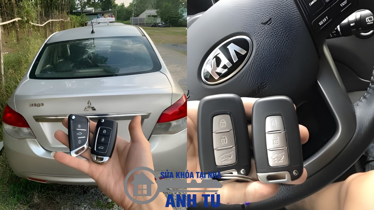 Làm chìa ô tô dự phòng cắt phôi chuẩn theo dòng xe